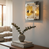 Italian chrome and Murano glass wall light from the 1970s.