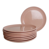 Set of 8 pink ceramic plates