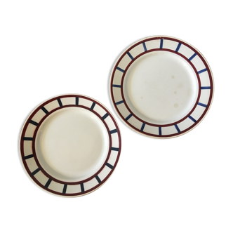 Pair of porcelain plates from Badonviller model Béarn