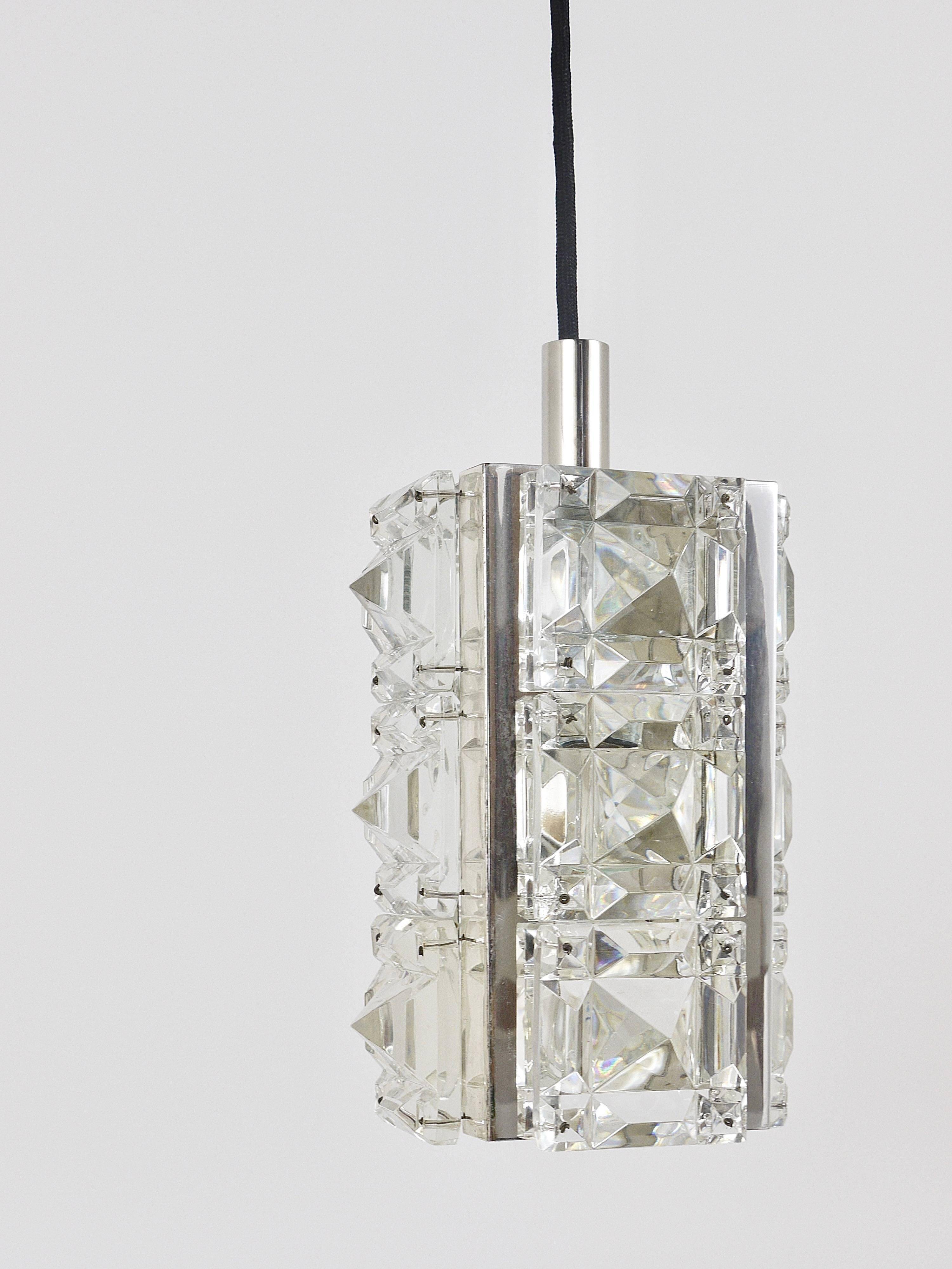 Bakalowits Vienna, up to three faceted crystal pendant lamps, Austria, 1960s