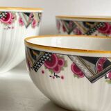 SALAD BOWLS Porcelain MEHUN Art Deco Decor