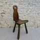 Mountain chair in solid wood, carved with a chisel, around 1960.