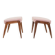 Vintage pink boucle tabouret modern design set of 2