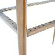1960s Mid-Century Czech Oak Side Table with Woven Magazine Shelf
