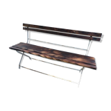 Banc de jardin pliant en fer forgé et bois