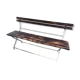 Folding garden bench in wrought iron and wood