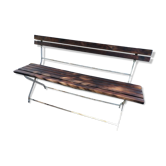 Banc de jardin pliant en fer forgé et bois