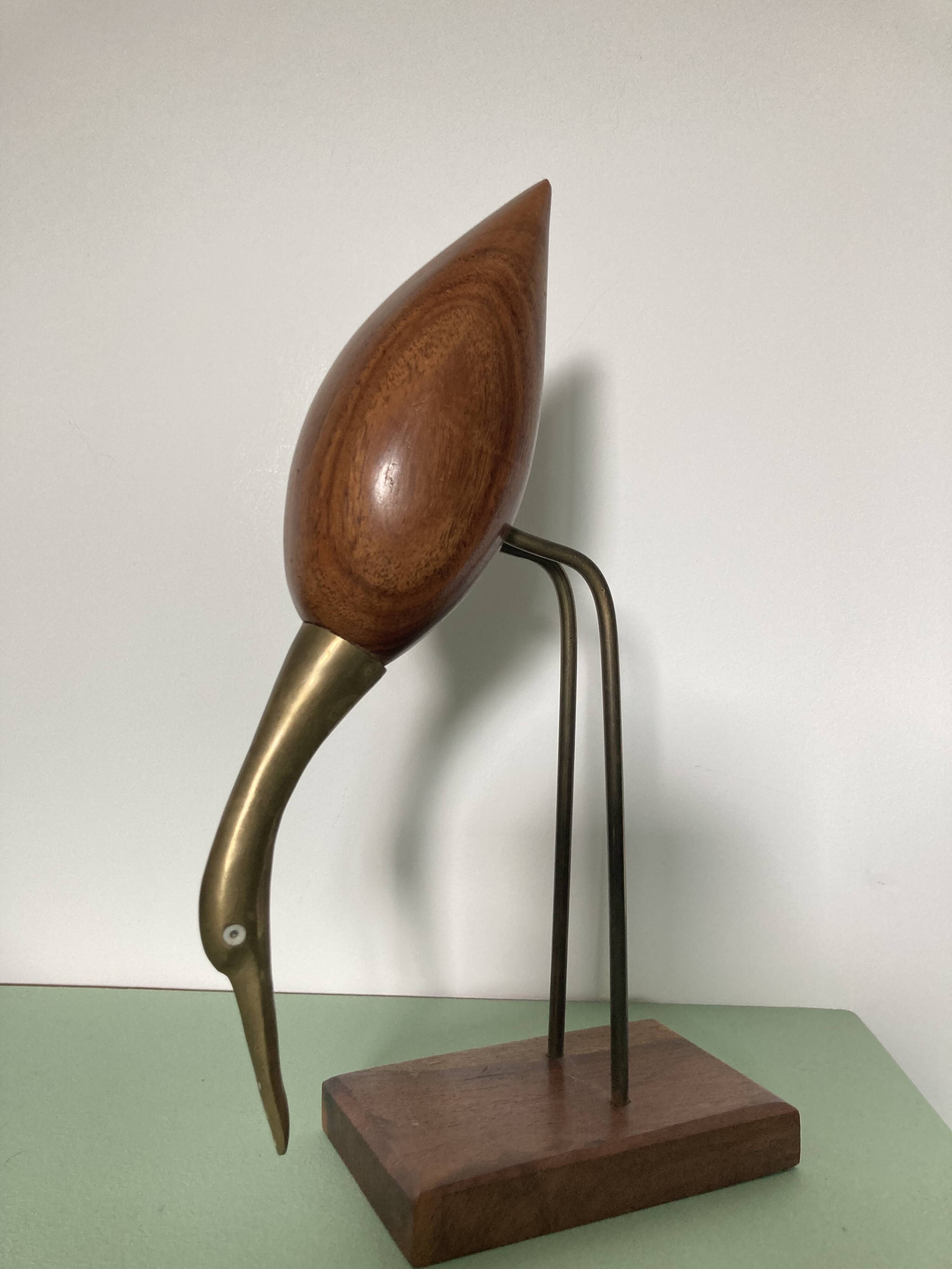 Heron brass and scandinavian teak 1960