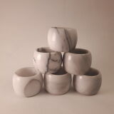 Lot of 6 rounds of grey marble towel