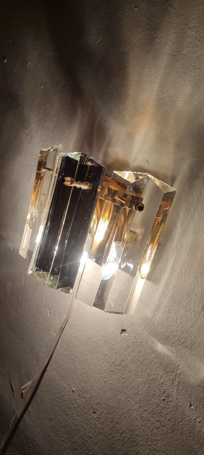 "Kinkeldey" crystal wall light. Germany, 1970s.