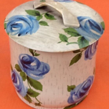 1950s Old lithographed box Blue pink décor
