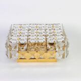 large flush-mounted chandelier in faceted crystal by Kinkeldey, Germany