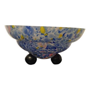 Coupe verre marmoréen sur piètement