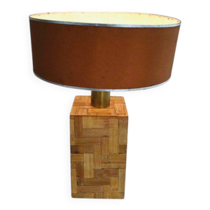 Lampe en marqueterie - paille