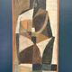 Original Swedish Oil on Canvas – "Abstrakt Komposition" by Hans Fritzdorf (1927–1990) – Vintage and Framed – 71 × 38 cm (28" × 15")