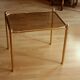 Space Age brass side table with smoked glass plate - Vintage