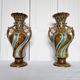 2 Vases from the 1900s-1920s in French Ceramic Onnaing Barbotine Art Nouveau