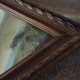 Miroir losange mural en bois années 30-40 50x34cm