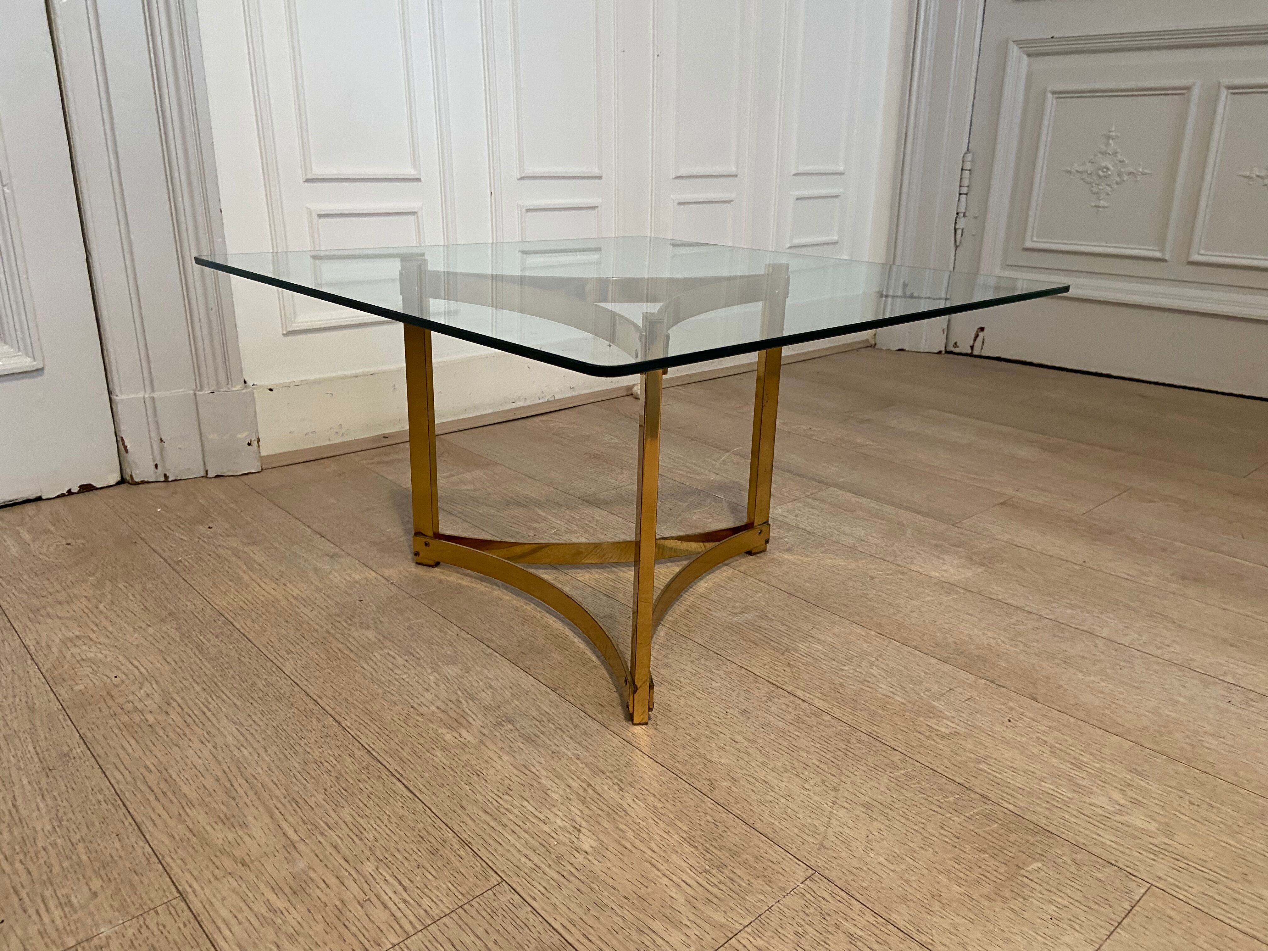 Gold metal coffee table, 1970s