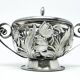 Sugar bowl, postmodernism, silver-plated brass, HEFRA, Poland, 1970s