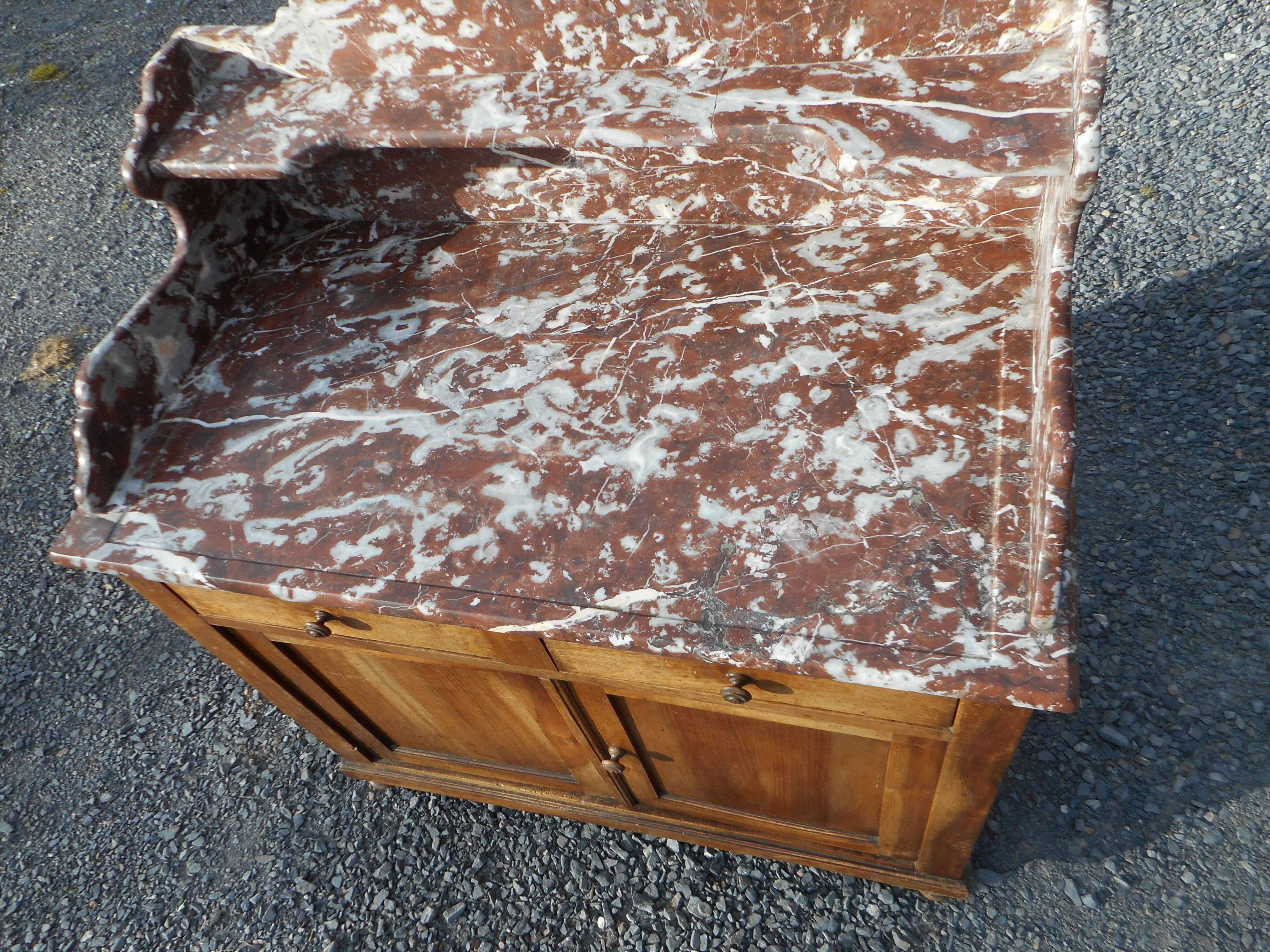 old bathroom cabinet / dressing table with marble
