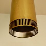 Set of 3 perforated brass cylindrical pendant lamps, Sweden 1960's