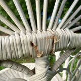 1960s peacock rattan armchair