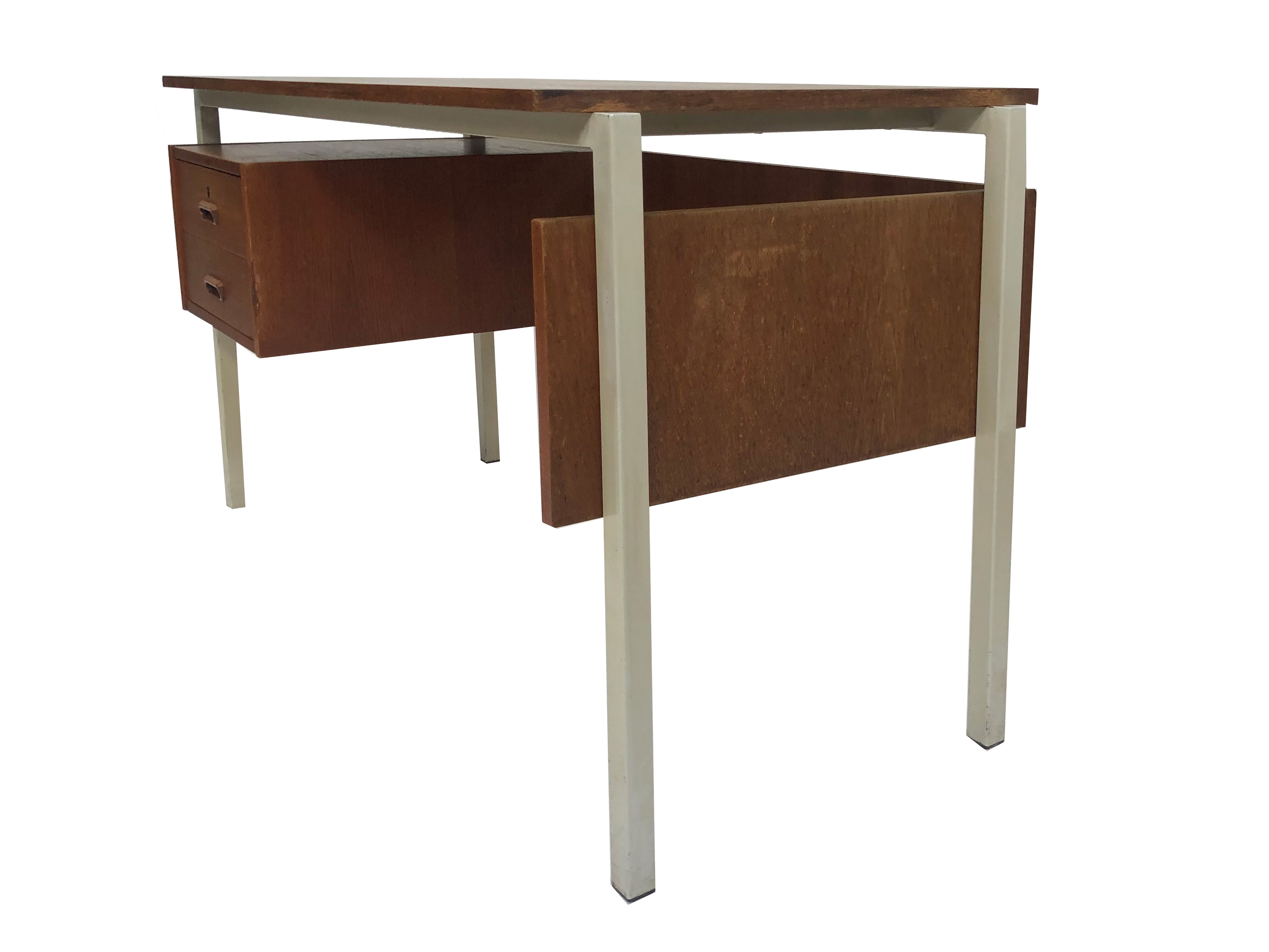 Vintage desk of the 1960s in teak veneer