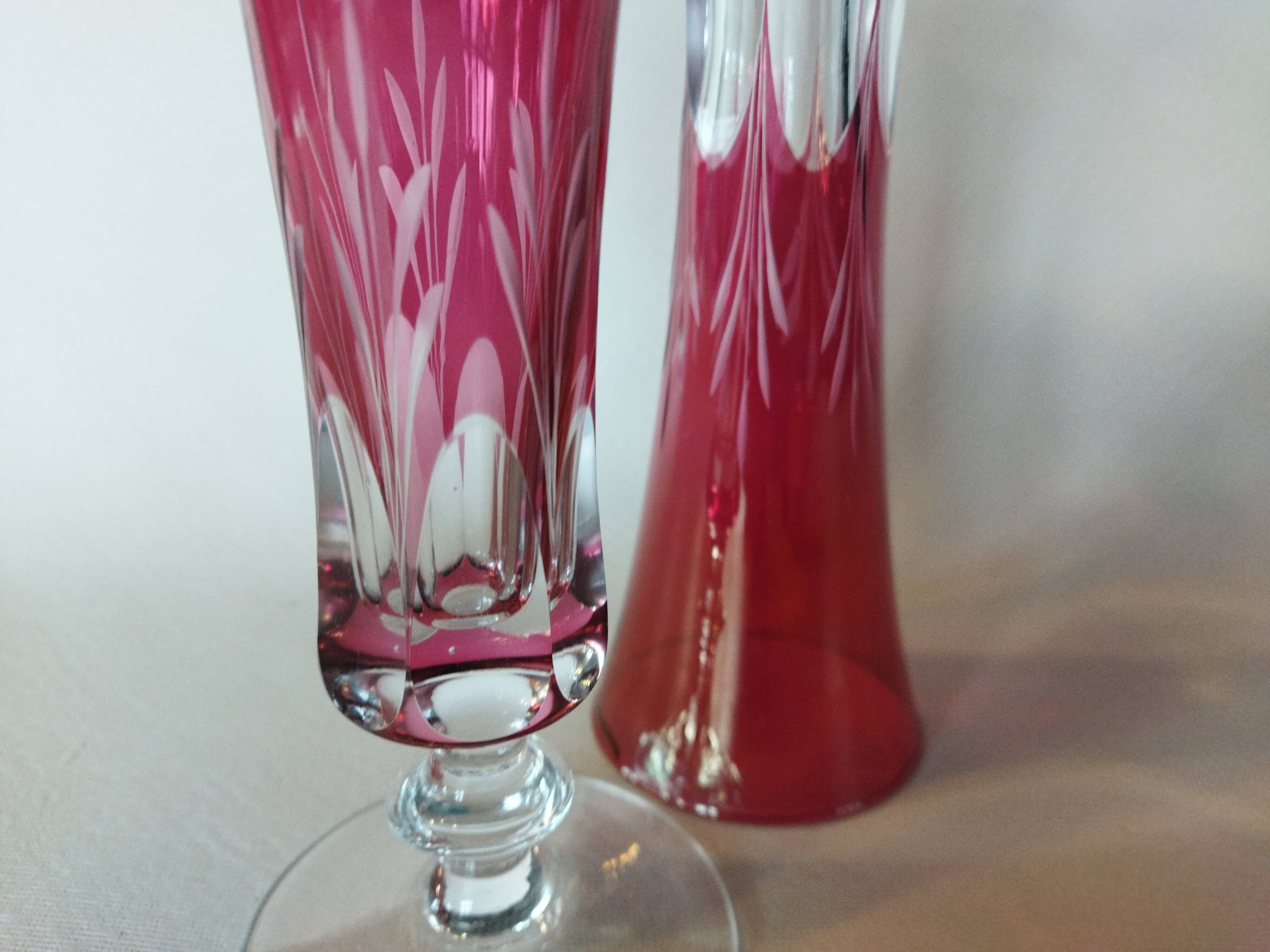 6 vintage champagne flutes