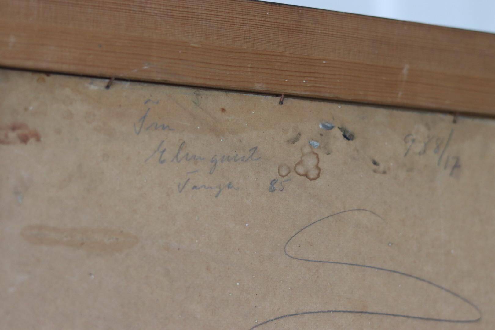 Original Swedish oil on panel "Still Life" vintage and framed.