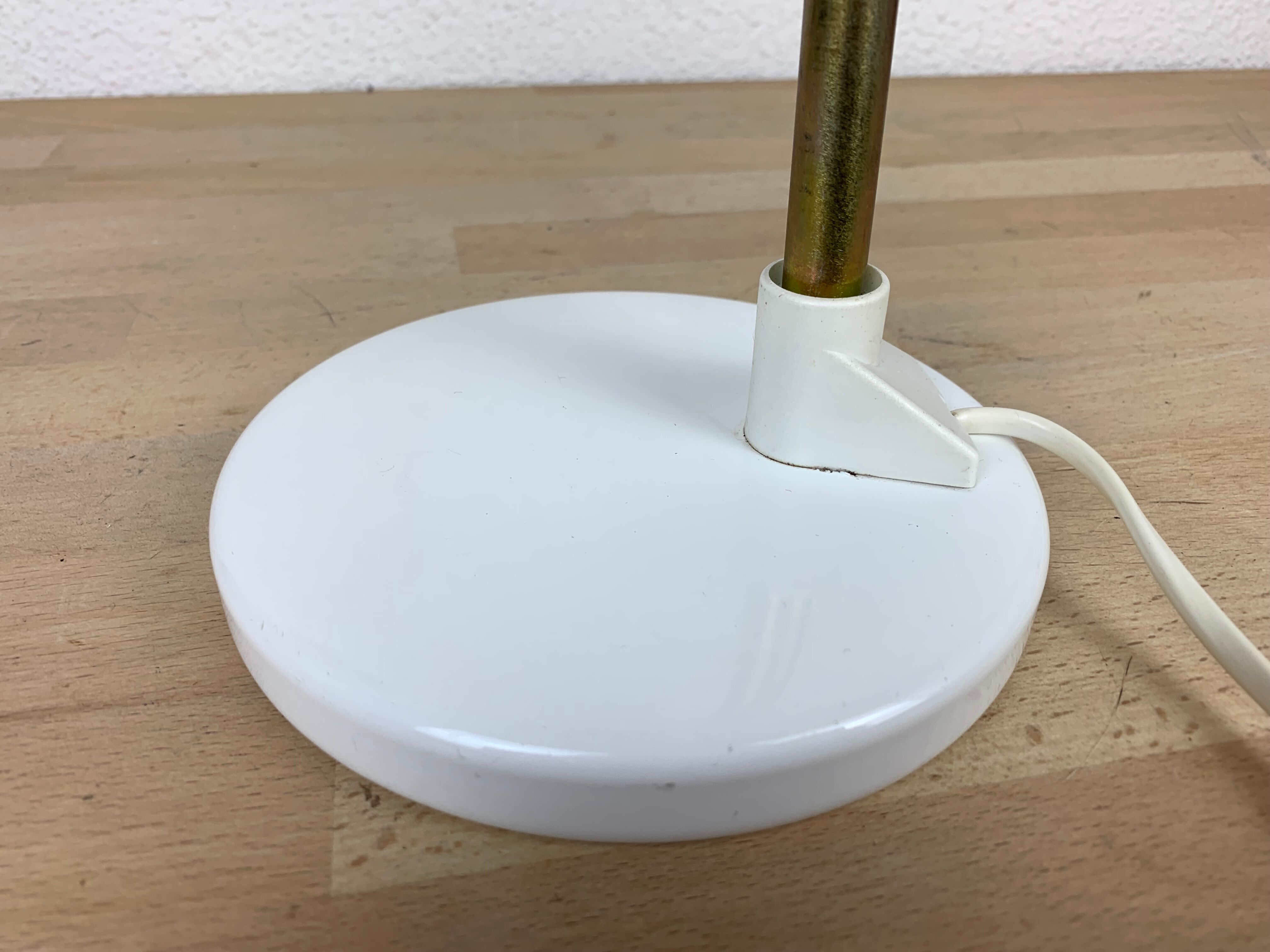 Flexible desk lamp metal white 70s/80s