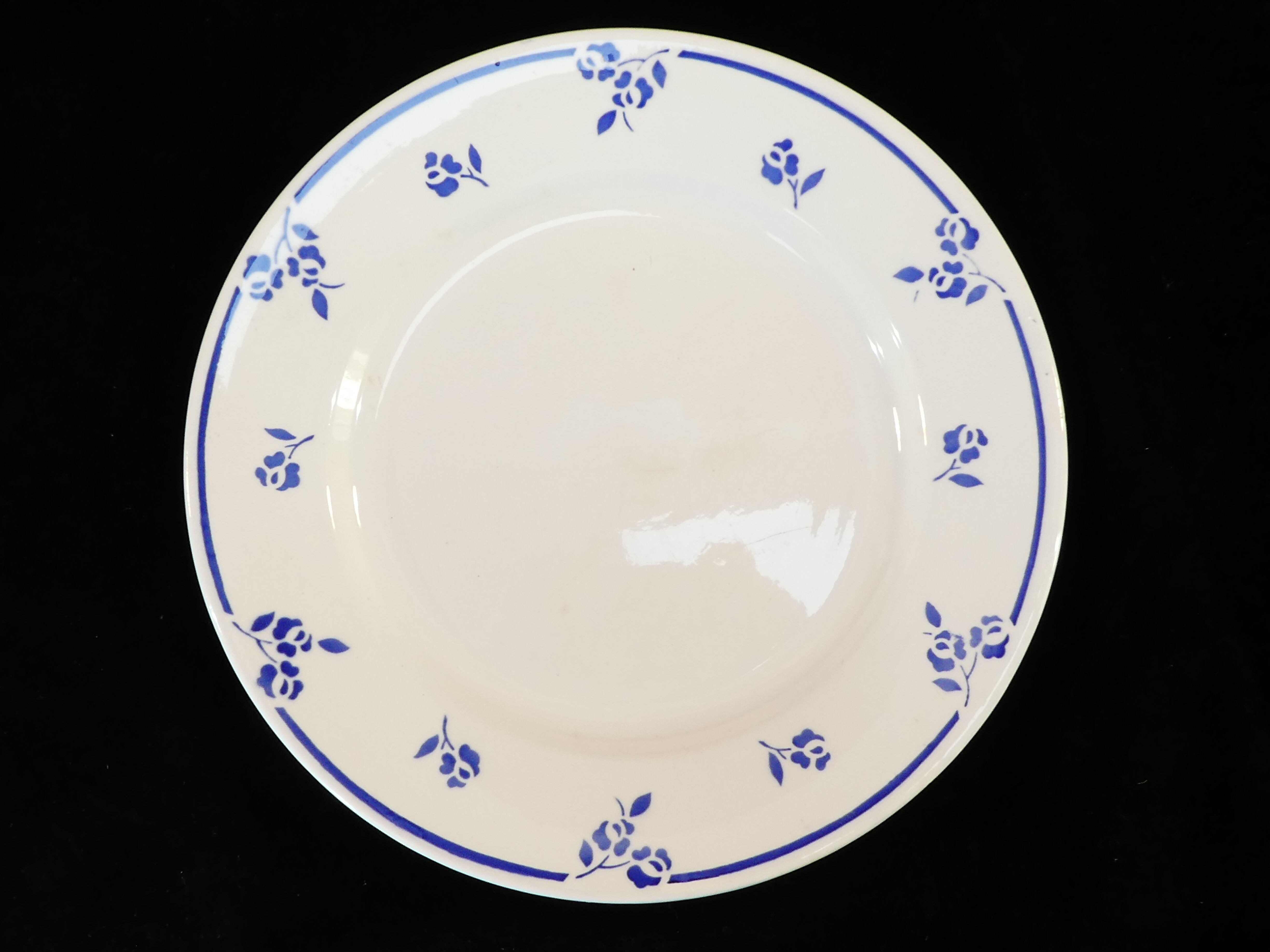 6 assiettes plates en faience de digoin sarreguemines petite fleur bleu