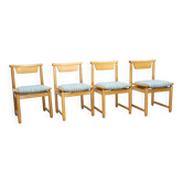 Chaises de salle à manger vintage en chêne, retapissée