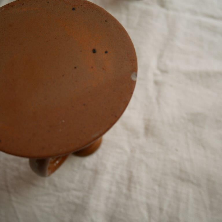 Set of 3 stoneware candle holders