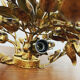 Gilded Italian Hollywood Regency metal wall lamp or flush light by Hans Kögl