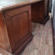 Trade furniture: double-sided desk in oak stained Napoleon III era around 1880