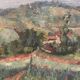 Tableau paysage de campagne ancien