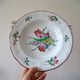 Kg luneville "réverbère" 5 deep plates earthenware hand-painted flowers ø 25 cm