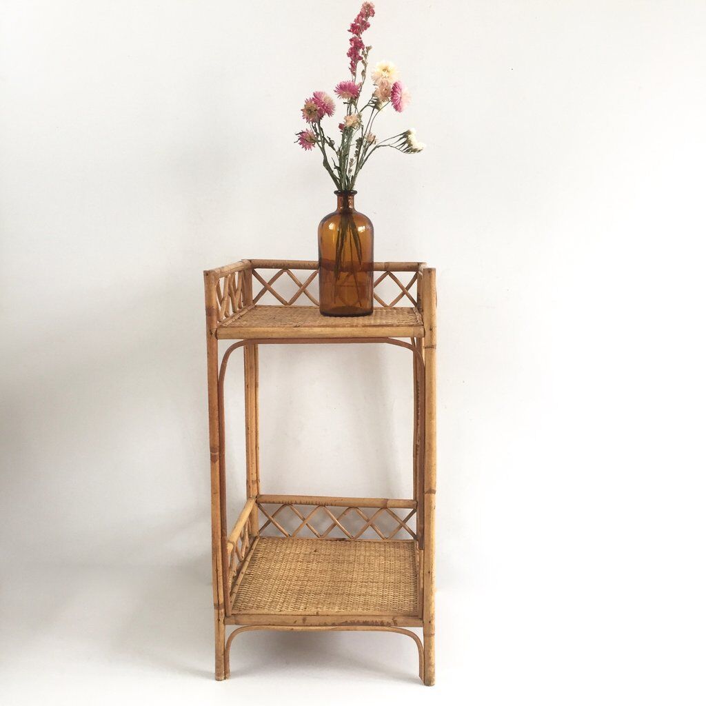 Vintage rattan shelf