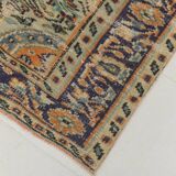7x9 Orange & Cream Oriental Pattern Vintage Rug, 202x282Cm