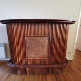 Wicker rattan counter bar 1970