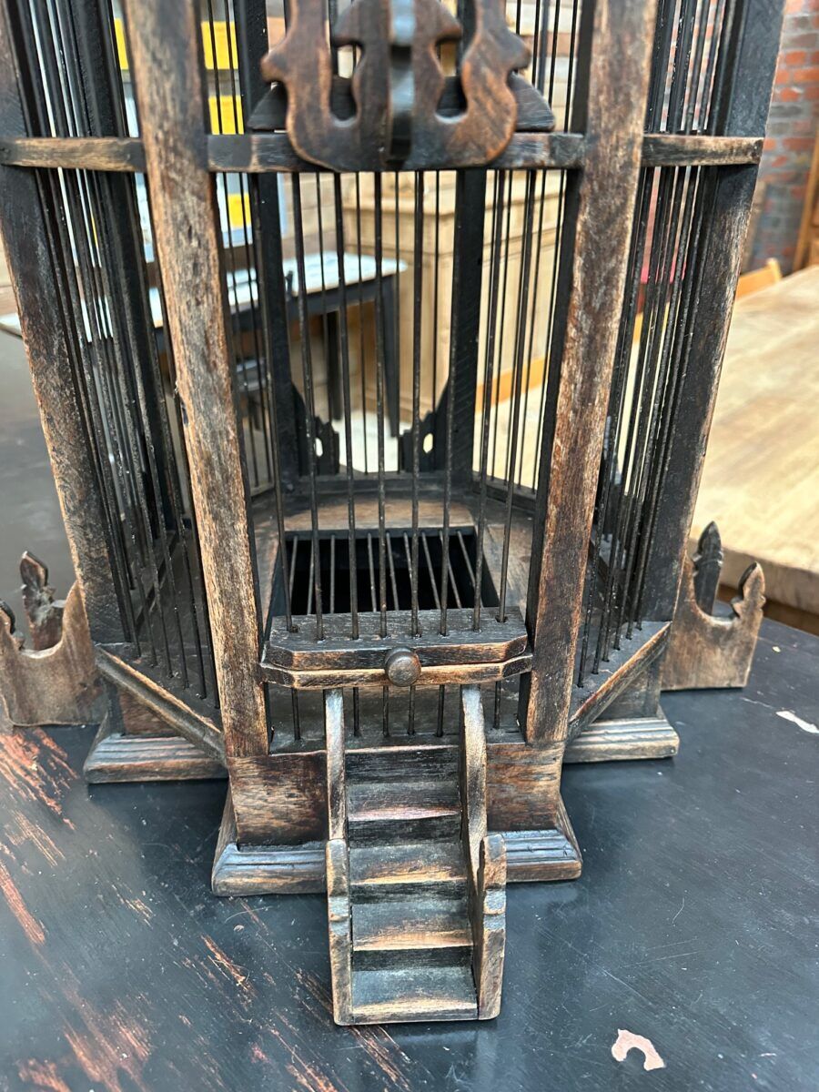 Handcrafted teak cage