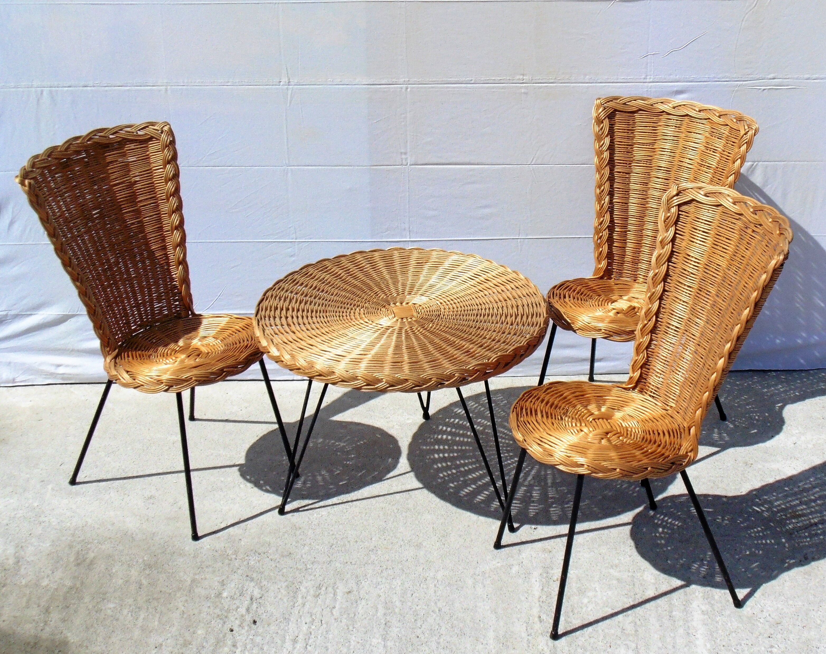Wicker and rattan garden furniture 1960