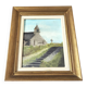 Breton church painting painting, golden wood frame