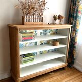 Low oak bookcase