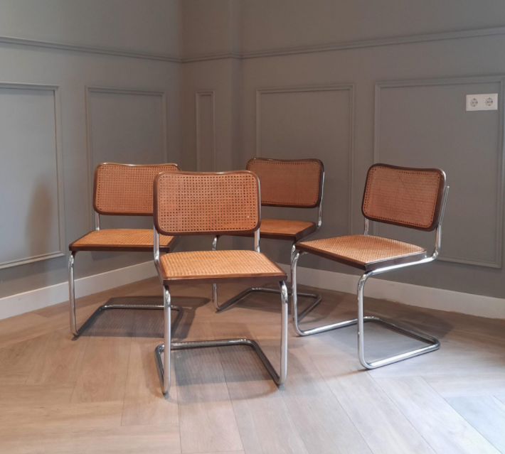 Suite of 4 chairs Cesca Marcel Breuer 60:70s