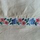 Old sheet embroidered mestizo blue flower in the edge 205 X 315 cm