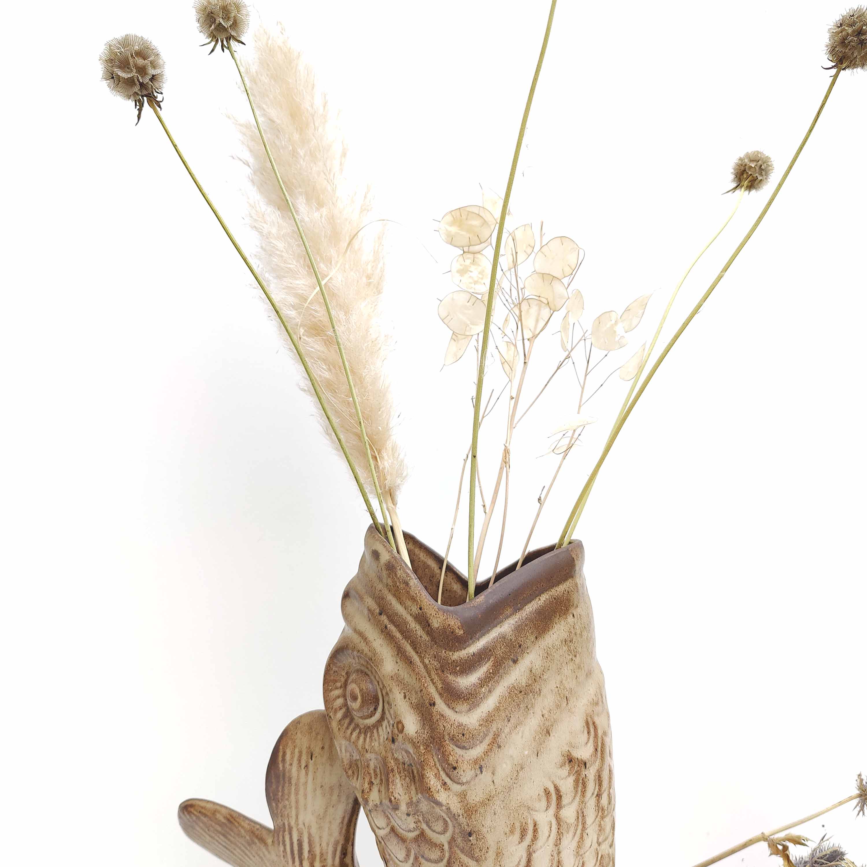 Zoomorphic vase fish Vallauris ceramic