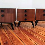 Czechoslovakian Nightstands by J. Halabala for UP Závody, 1950s, Set of 3