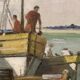 René bezaud (1909-2000), leaving the port, oil on canvas